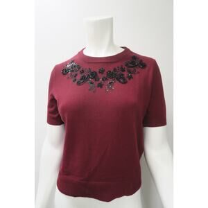 Marc Jacobs Embellished Sequins Knit Sweater Red Size Small
